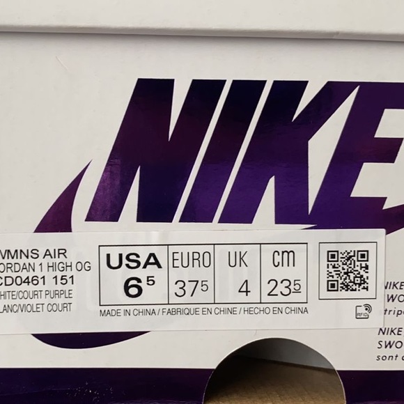 BRAND NEW WITH BOX - COURT PURPLE JORDAN 1 - Picture 2 of 4